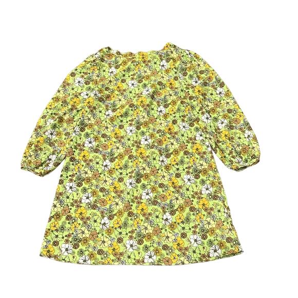 Modcloth Women's 60's Retro Shift Dress Bright Light Green Yellow Brown Size M - Picture 3 of 10